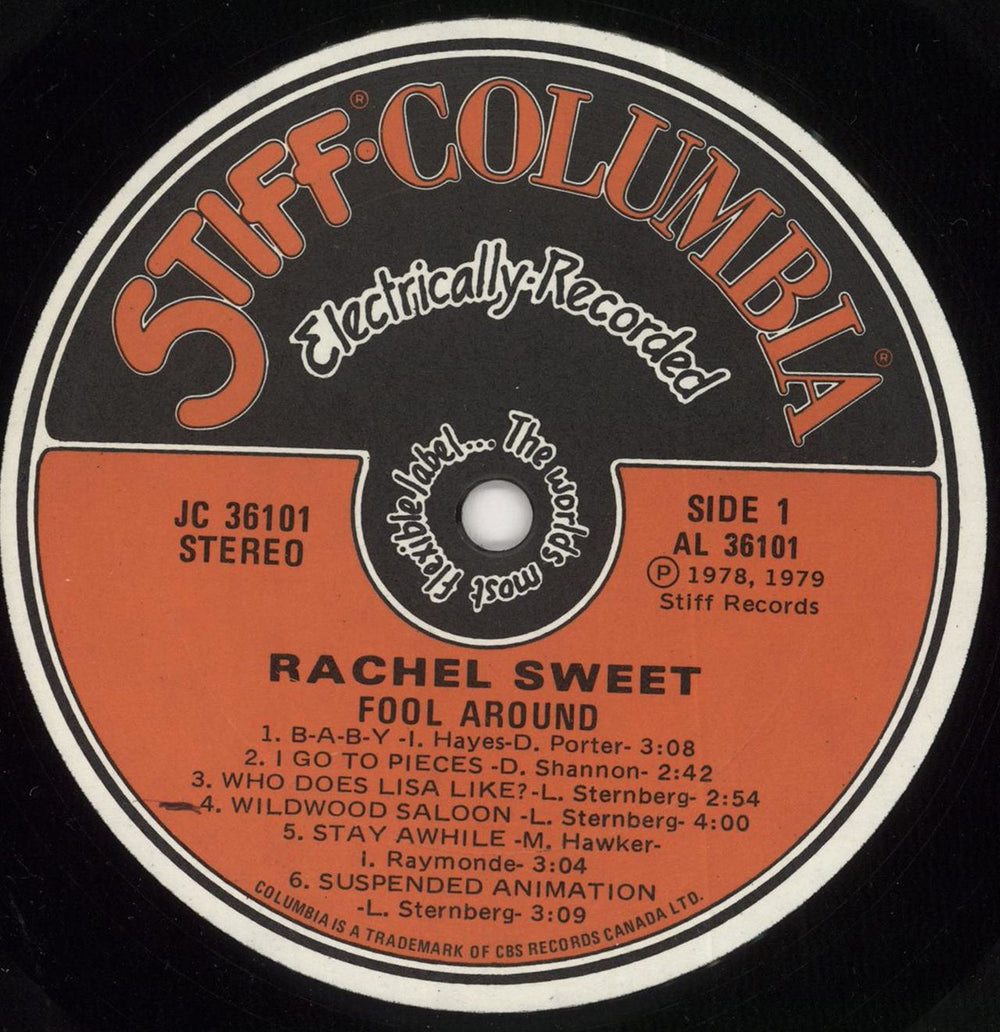 Rachel Sweet Fool Around US vinyl LP album (LP record) RS1LPFO676818