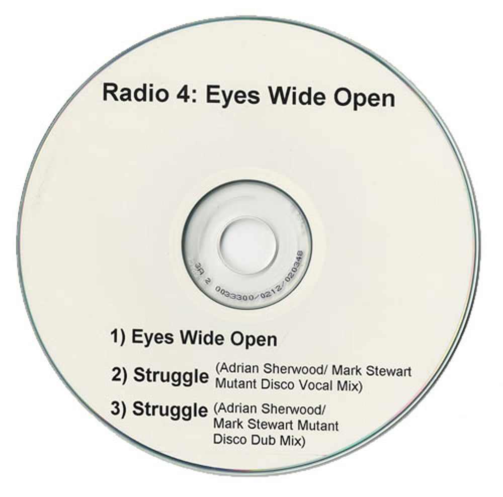 Radio 4 Eyes Wide Open UK Promo CD-R acetate CD-R ACETATE