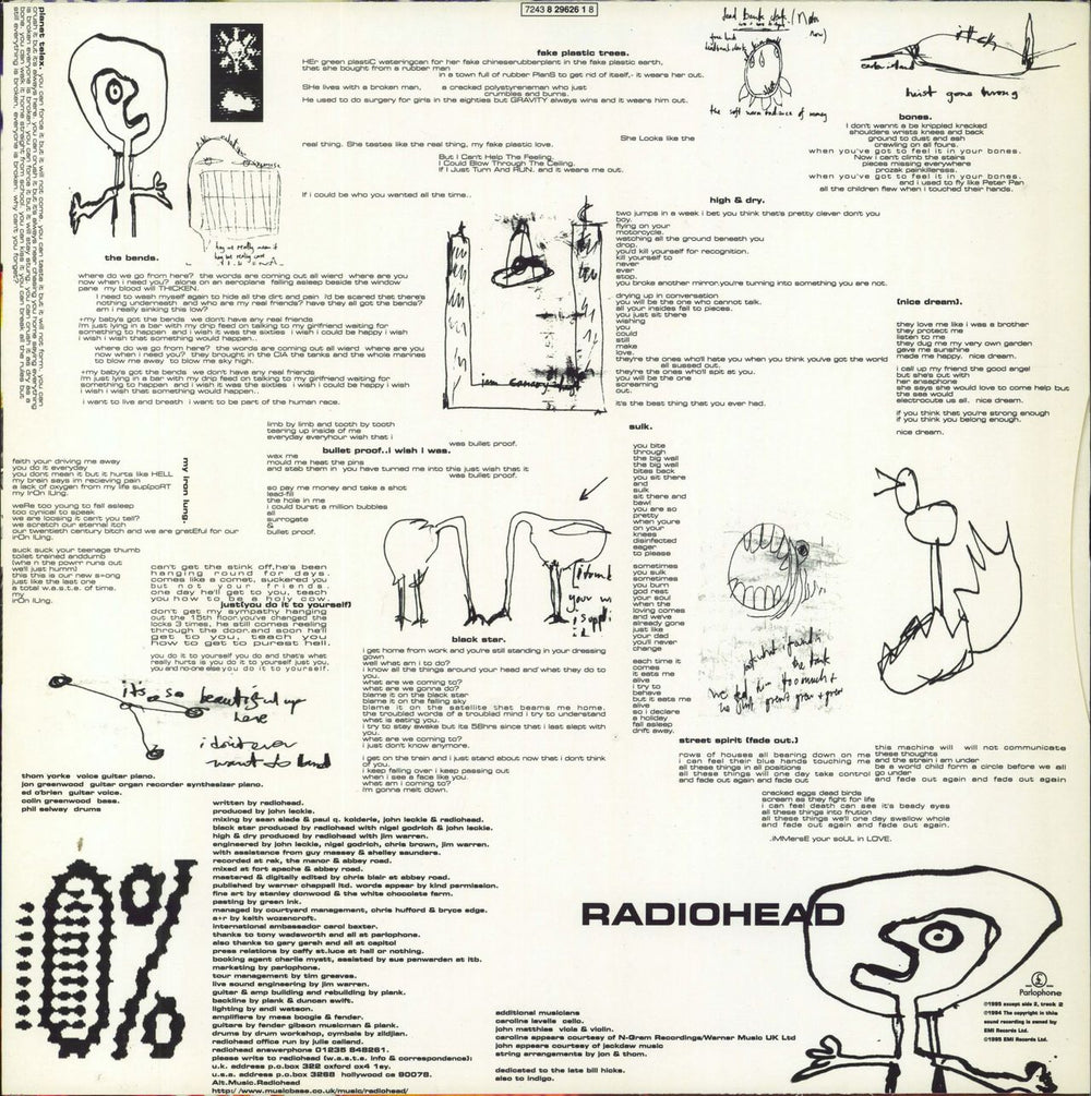 Radiohead The Bends - 1st (B) UK vinyl LP album (LP record)