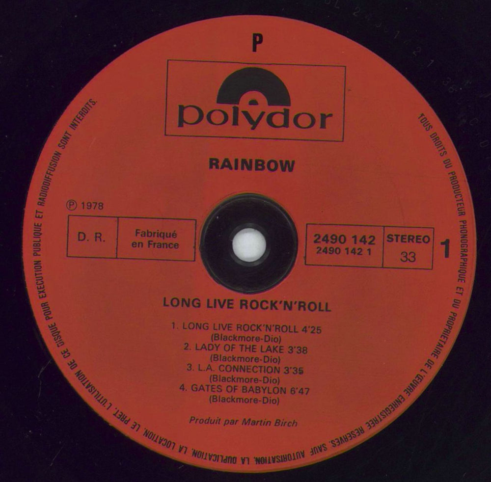 Rainbow Long Live Rock 'N' Roll French vinyl LP album (LP record) RBOLPLO828777