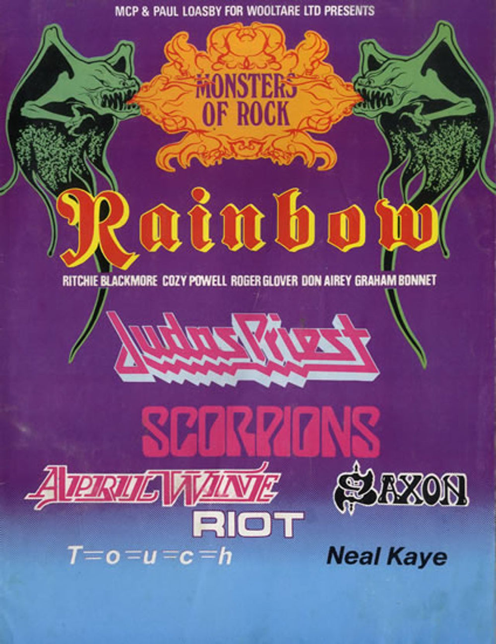 Rainbow Monsters Of Rock UK tour programme PROGRAMME