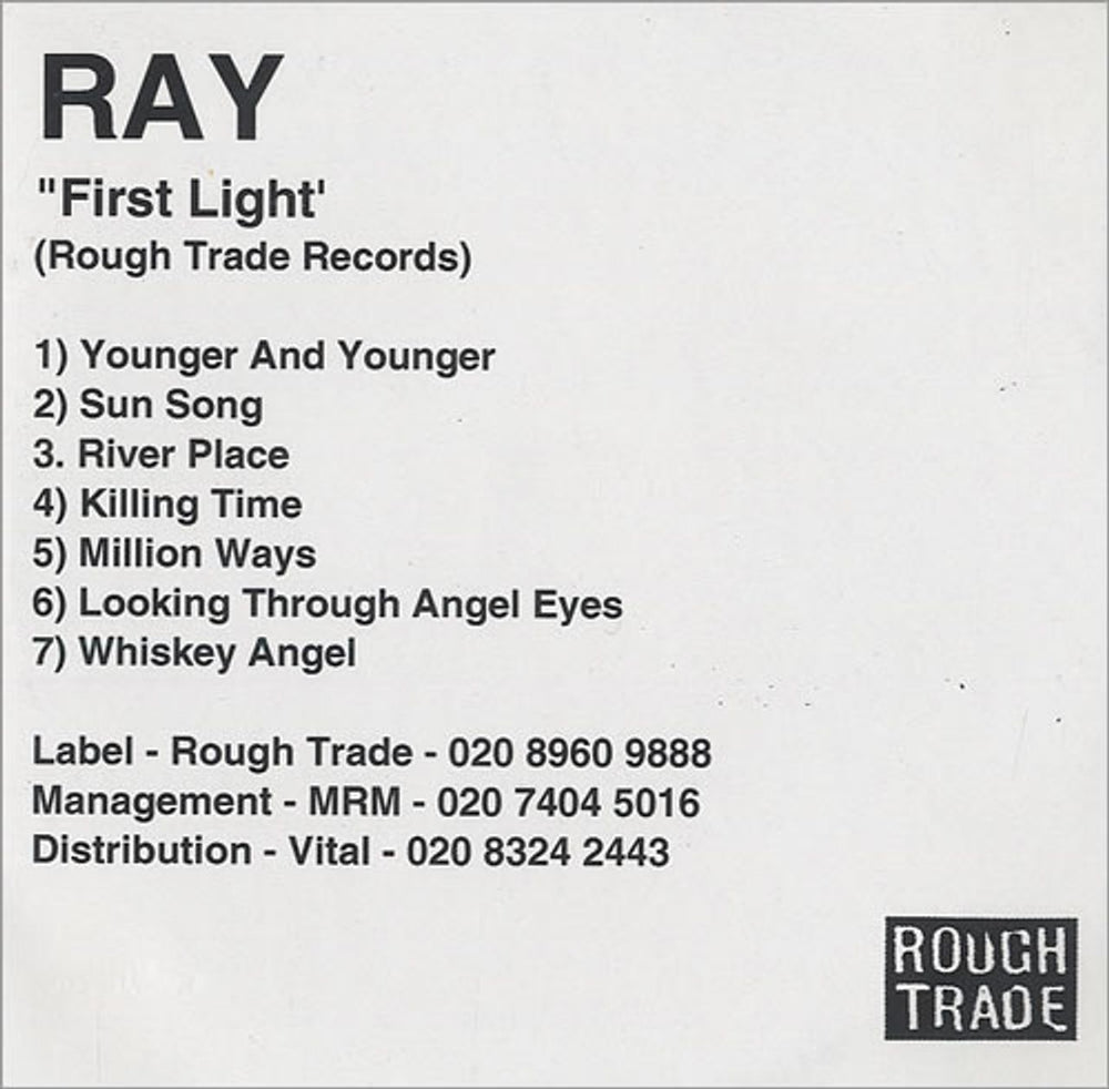 Ray First Light UK Promo CD-R acetate CD-R ACETATE