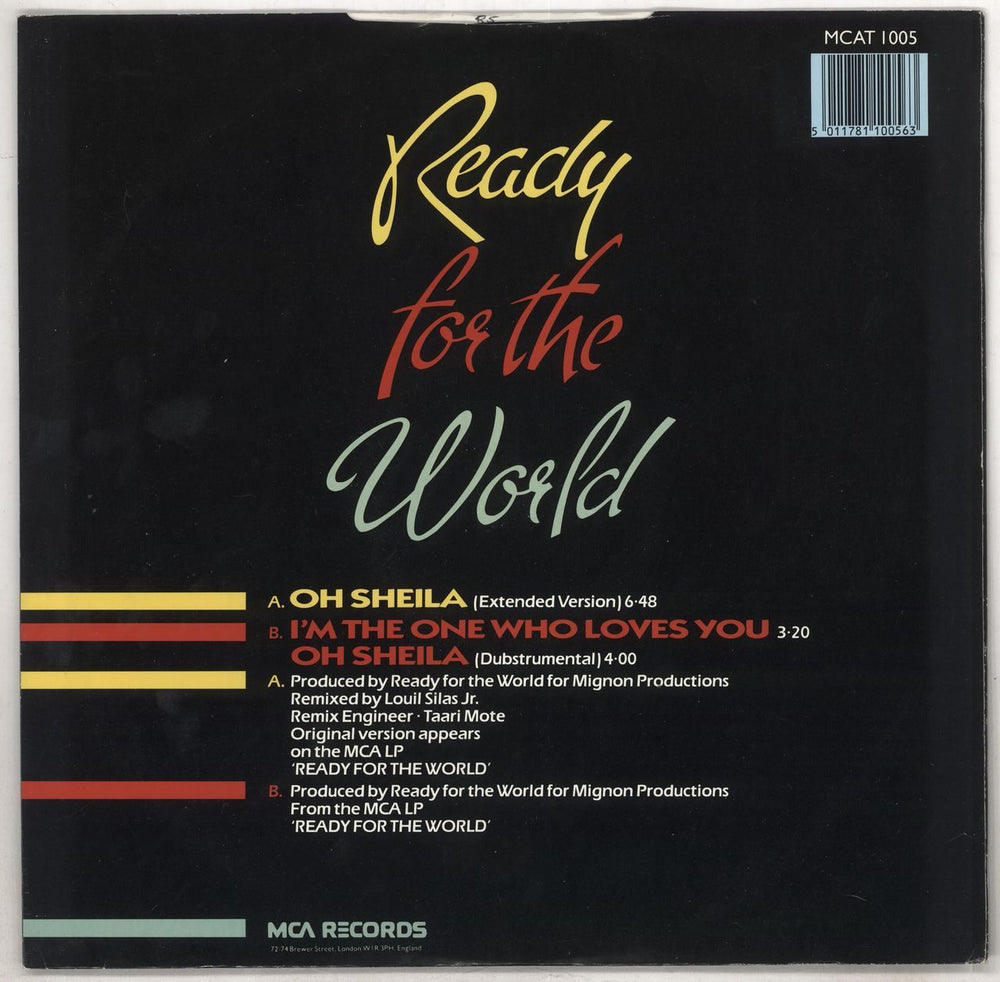 Ready For The World Oh Sheila UK 12" vinyl single (12 inch record / Maxi-single) 5011781100563