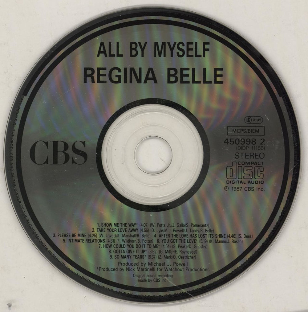 Regina Belle All By Myself UK CD album (CDLP) RGBCDAL753610