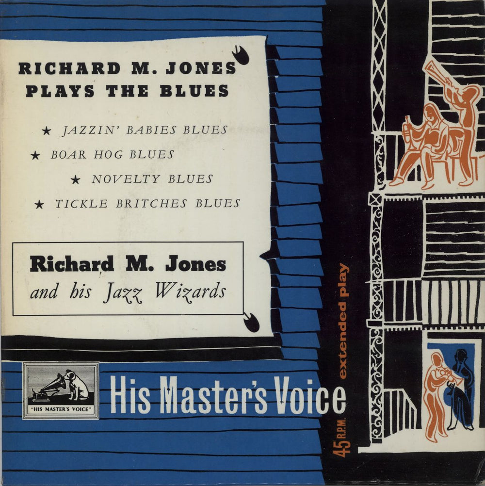 Richard M. Jones Plays The Blues UK 7" vinyl single (7 inch record / 45) 7EG8125