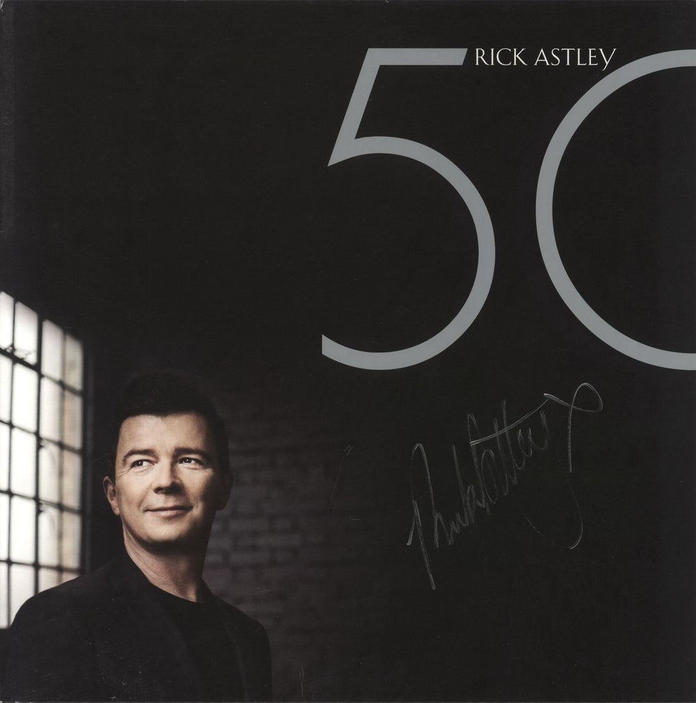 Rick Astley 50 [Fifty] - Signed UK vinyl LP album (LP record) 538218501