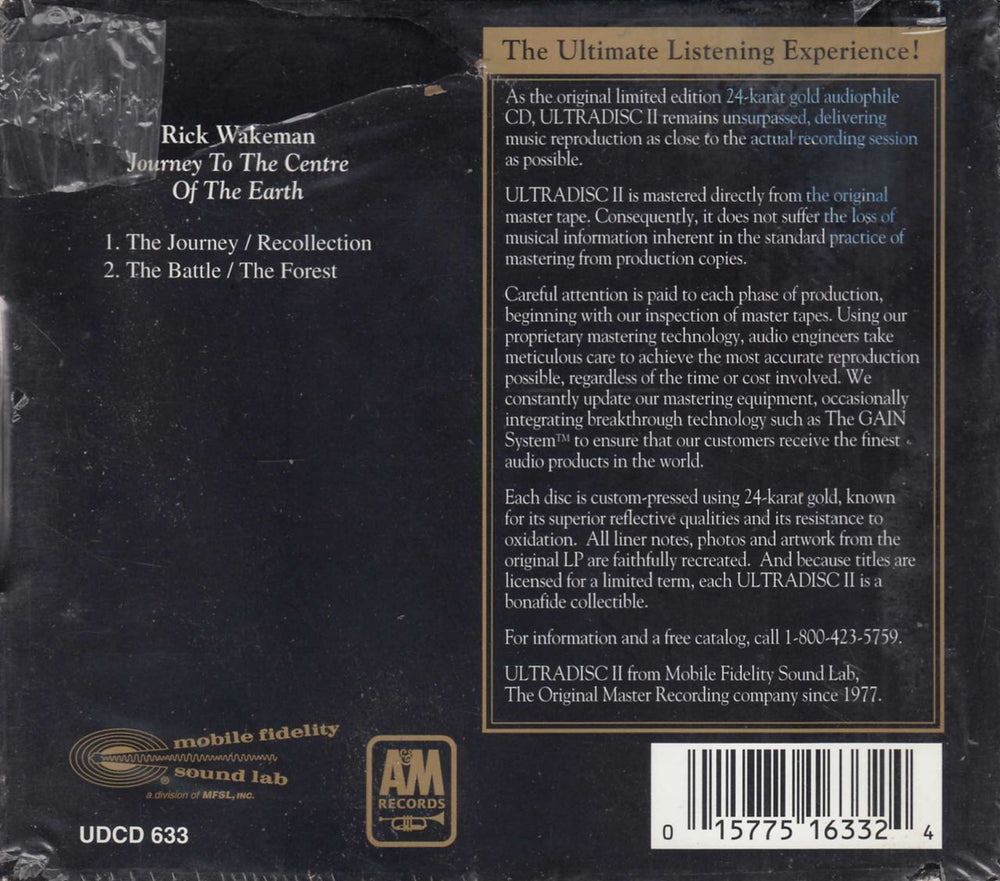 Rick Wakeman Journey To The Centre Of The Earth US CD album (CDLP) RKWCDJO359030