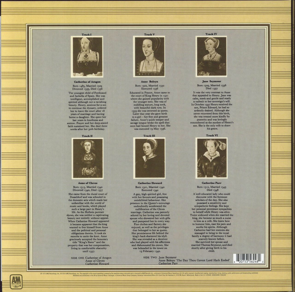 Rick Wakeman The Six Wives Of Henry VIII UK vinyl LP album (LP record) RKWLPTH818161