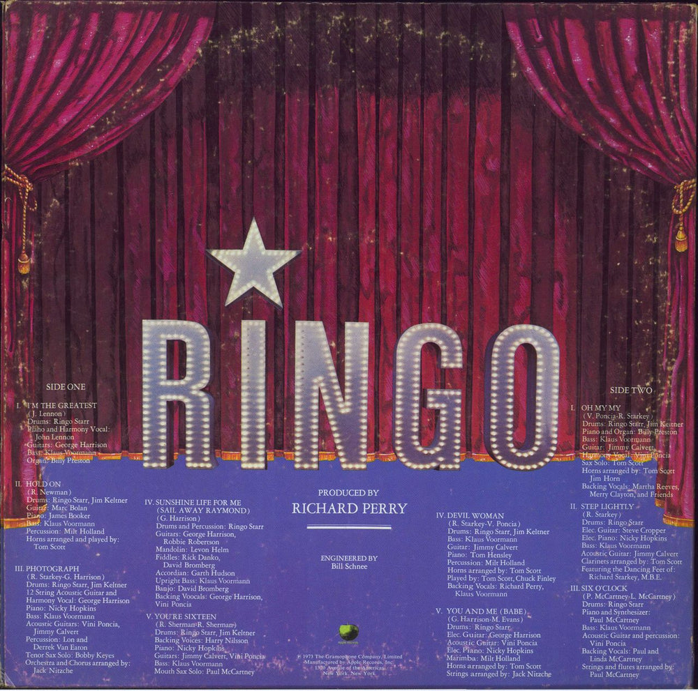 Ringo Starr Ringo - VG US vinyl LP album (LP record)