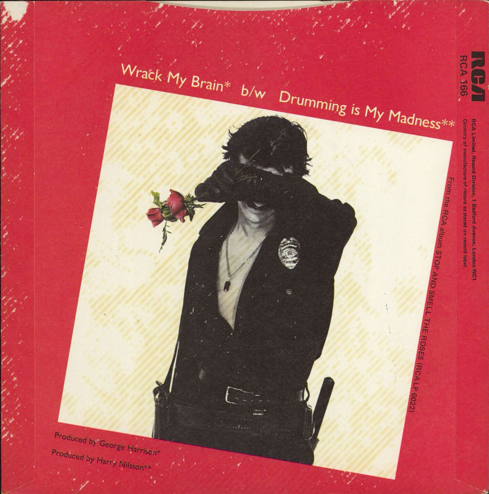 Ringo Starr Wrack My Brain + p/s - EX UK 7" vinyl single (7 inch record / 45)
