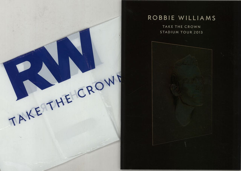Robbie Williams Take The Crown Stadium Tour 2013 + Carrier Bag UK tour programme TOUR PROGRAMME