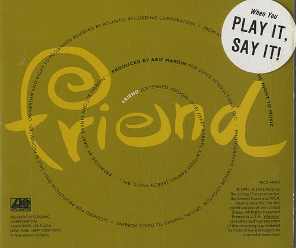 Roberta Flack Friend US Promo CD single (CD5 / 5") RFKC5FR454925