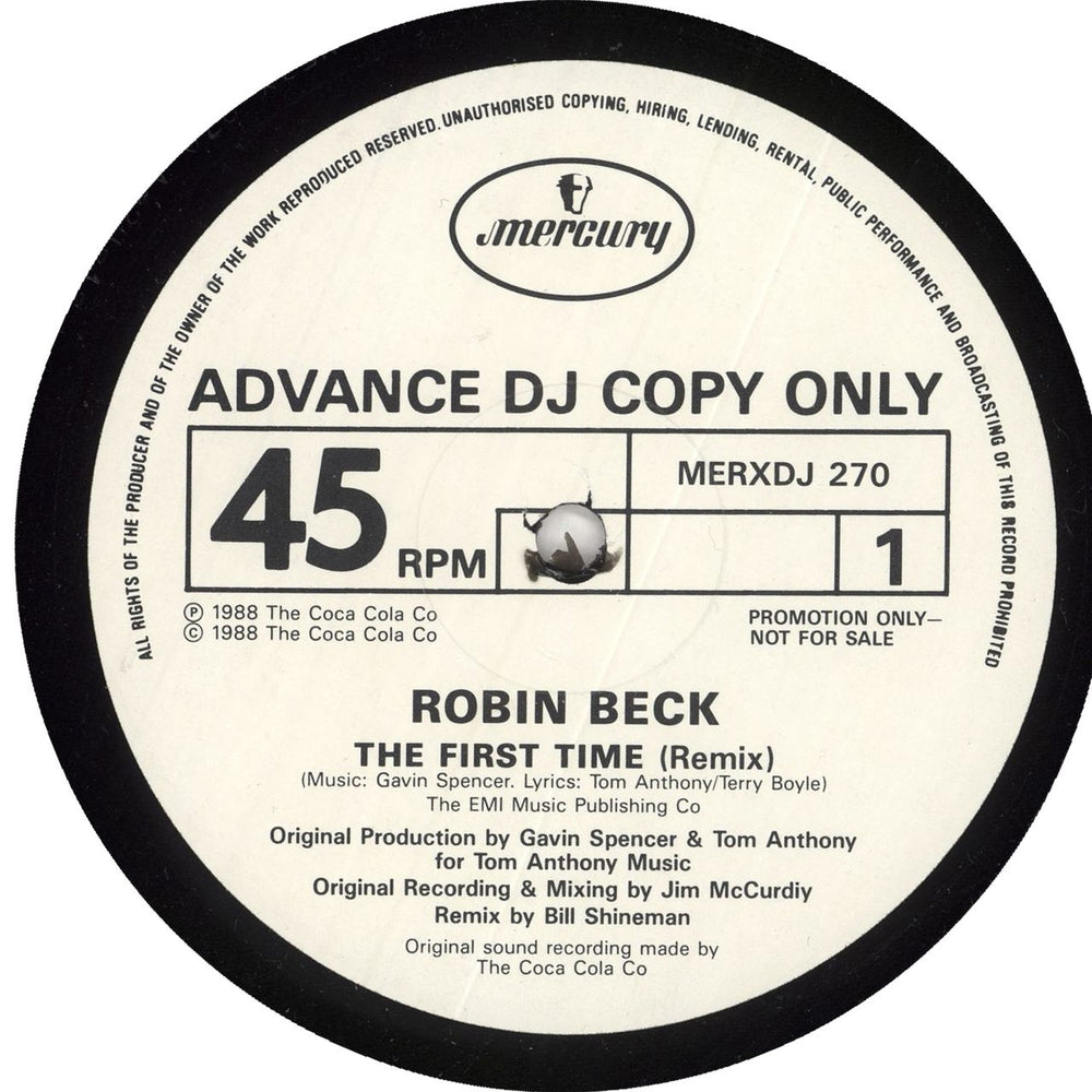 Robin Beck First Time UK Promo 12" vinyl single (12 inch record / Maxi-single) MERXDJ270
