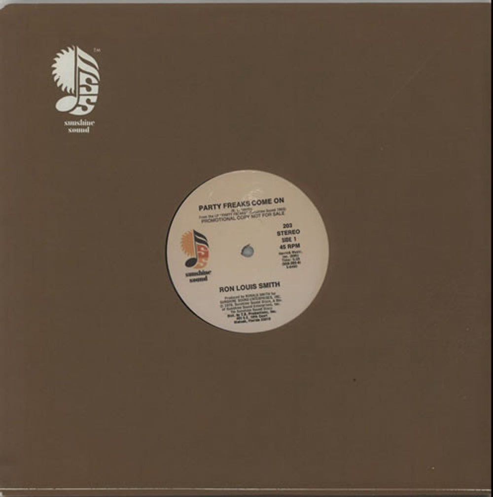 Ron Louis Smith Party Freaks Come On US Promo 12" vinyl single (12 inch record / Maxi-single) 203