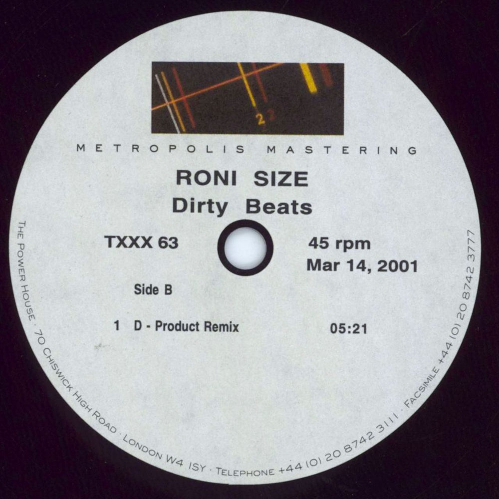 Roni Size Reprazent Dirty Beats UK acetate