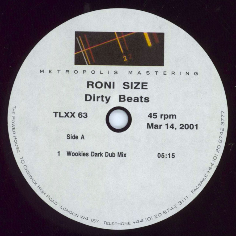 Roni Size Reprazent Dirty Beats UK acetate TLXX63