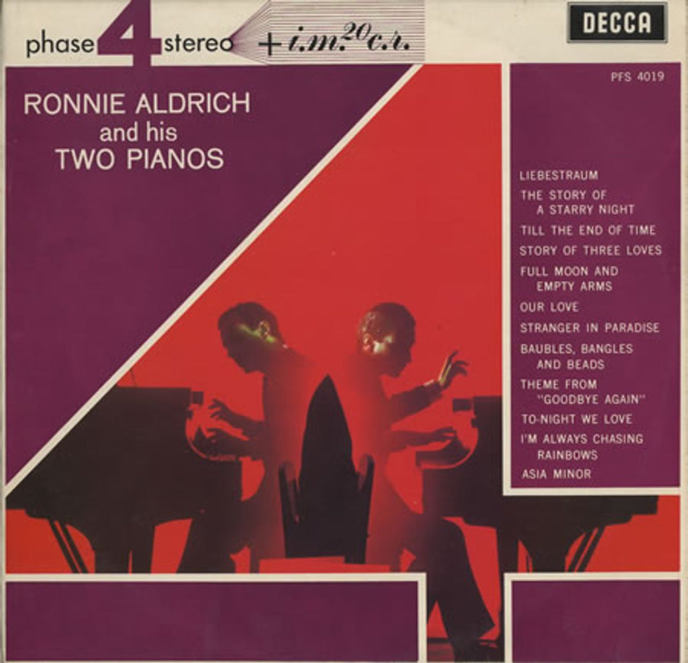 Ronnie Aldrich Ronnie Aldrich And His Two Pianos UK vinyl LP album (LP record) PFS4019