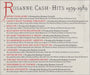 Rosanne Cash Hits 1979-1989 US Promo CD album (CDLP) R-CCDHI475747