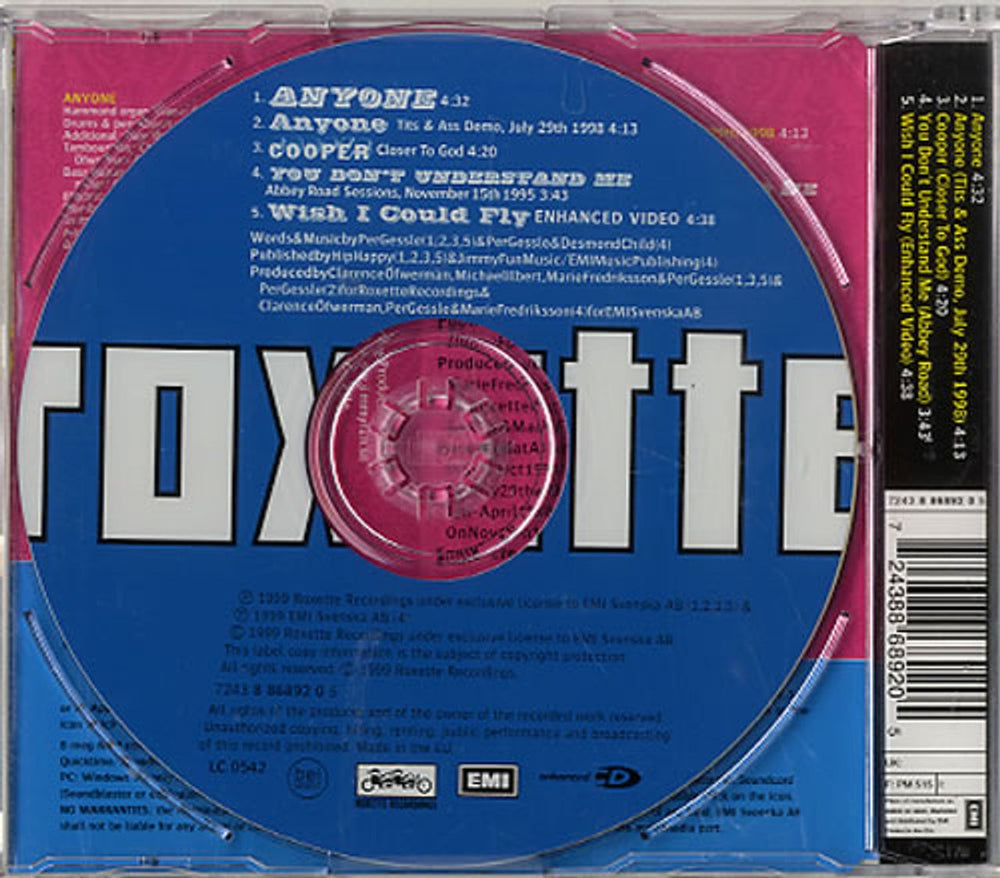 Roxette Anyone Dutch CD single (CD5 / 5") ROXC5AN162037