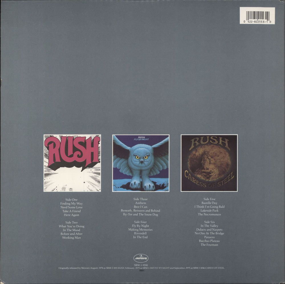 Rush Archives - Barcoded Sleeve US 3-LP vinyl record set (Triple LP Album) 042282255310