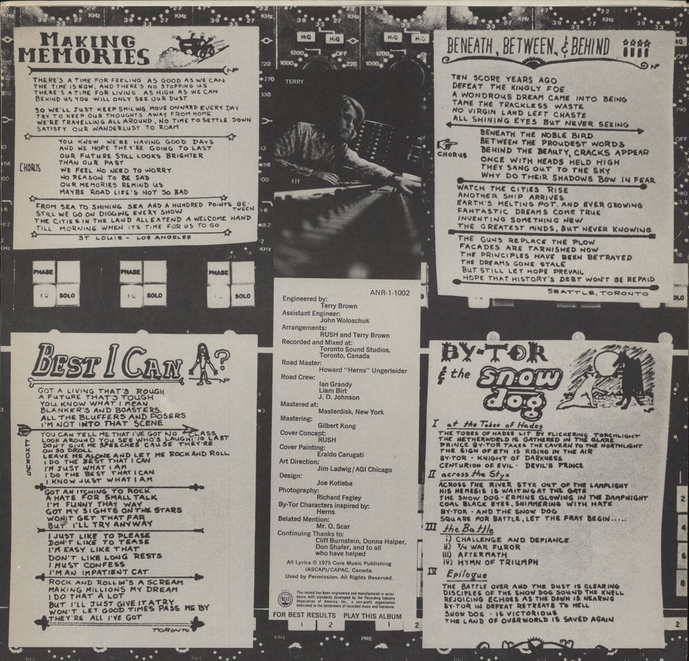 Rush Fly By Night Canadian vinyl LP album (LP record) 1978