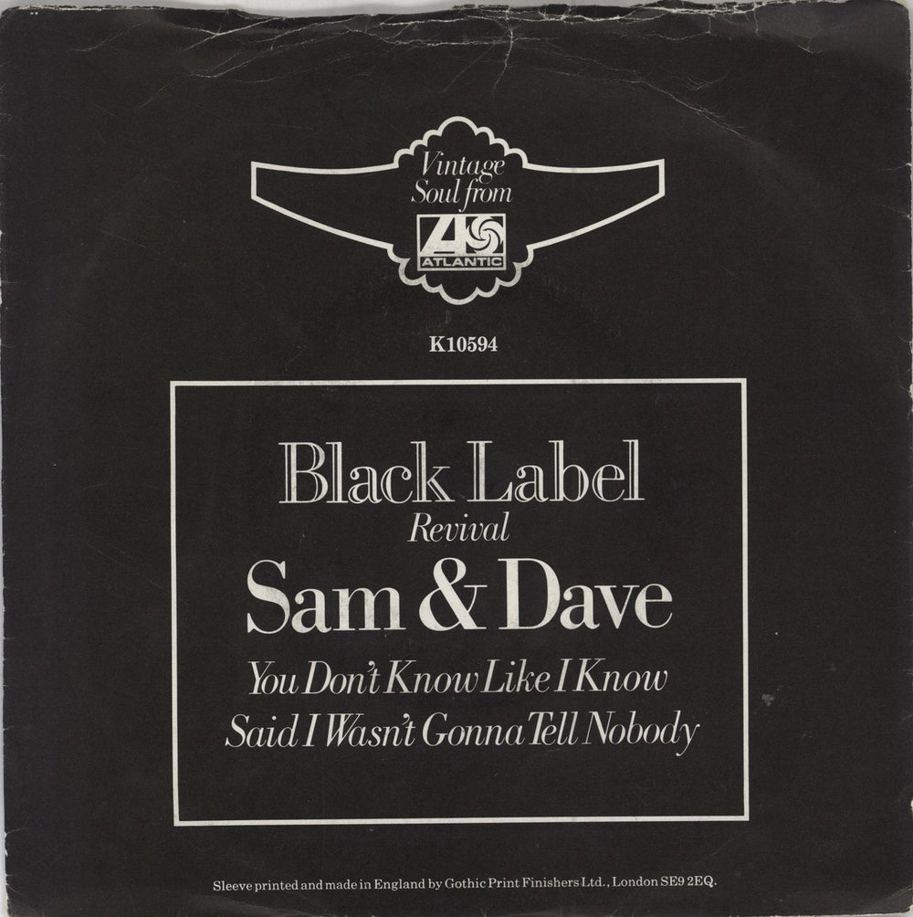 Sam & Dave You Don't Know Like I Know UK 7" vinyl single (7 inch record / 45) K10594