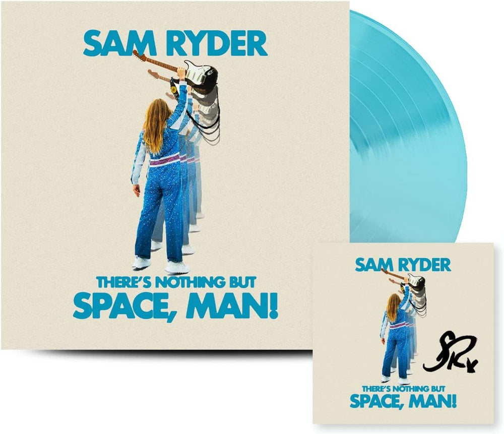 Sam Ryder There's Nothing But Space, Man! - Blue Vinyl + Autographed Card - Sealed UK vinyl LP album (LP record) 505419717819