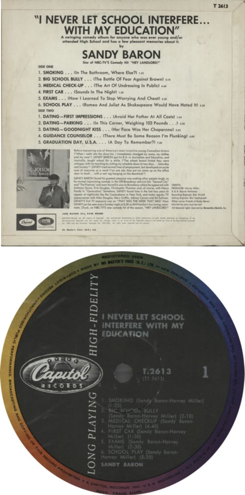 Sandy Baron I Never Let School Interfere... With My Education New Zealand vinyl LP album (LP record) W2NLPIN616429