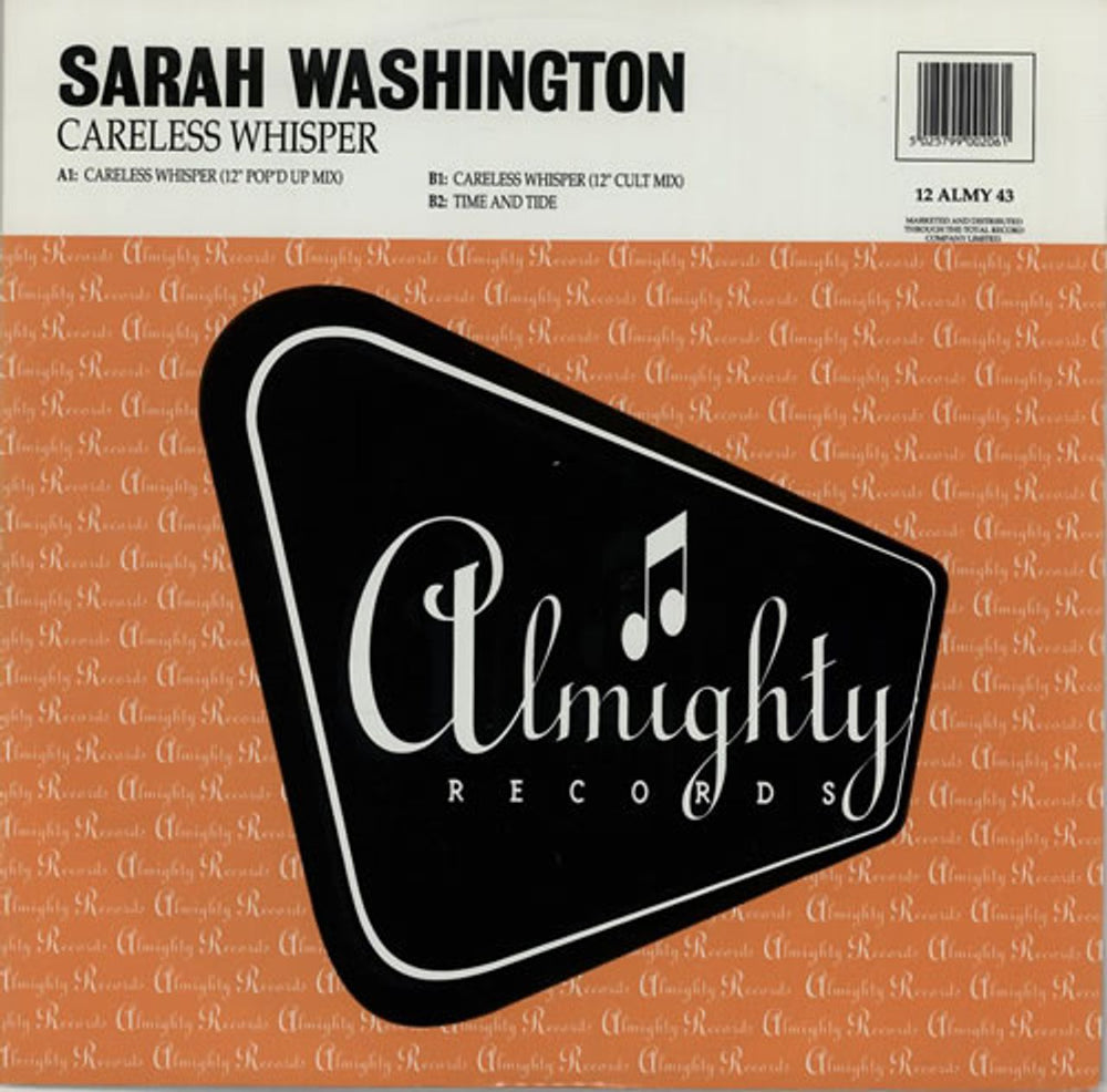 Sarah Washington Careless Whisper UK 12" vinyl single (12 inch record / Maxi-single) 12ALMY43