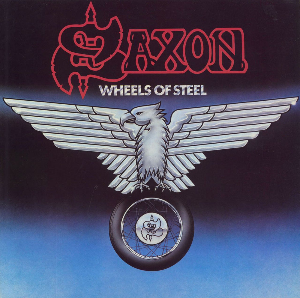 Saxon Wheels Of Steel + merchandise insert UK vinyl LP album (LP record) CAL115