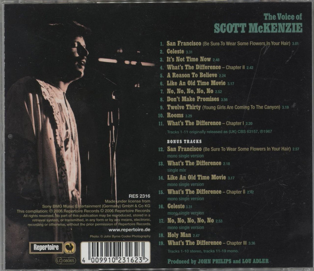 Scott McKenzie The Voice Of Scott McKenzie German CD album (CDLP) 4009910231623