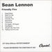 Sean Lennon Friendly Fire US Promo CD-R acetate CDR ACETATE