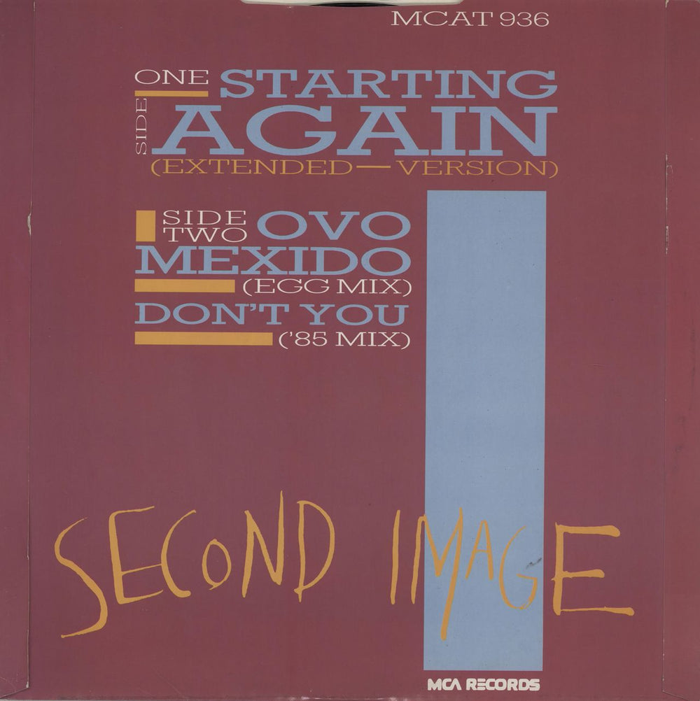 Second Image Starting Again UK 12" vinyl single (12 inch record / Maxi-single)