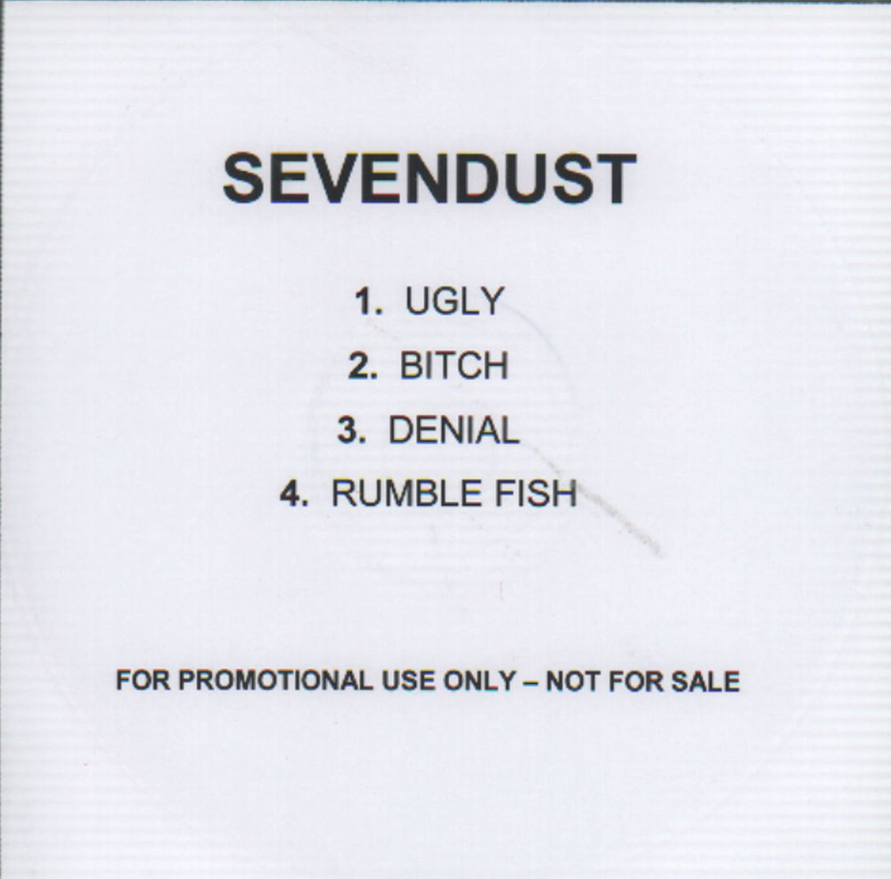 Sevendust Ugly UK Promo CD-R acetate