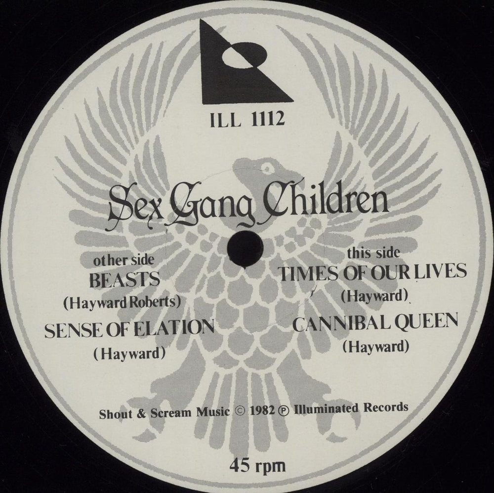 Sex Gang Children Beasts UK 12" vinyl single (12 inch record / Maxi-single) SGC12BE217088