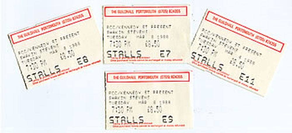 Shakin' Stevens Set Of 1988 Concert Tickets UK concert ticket TICKETS