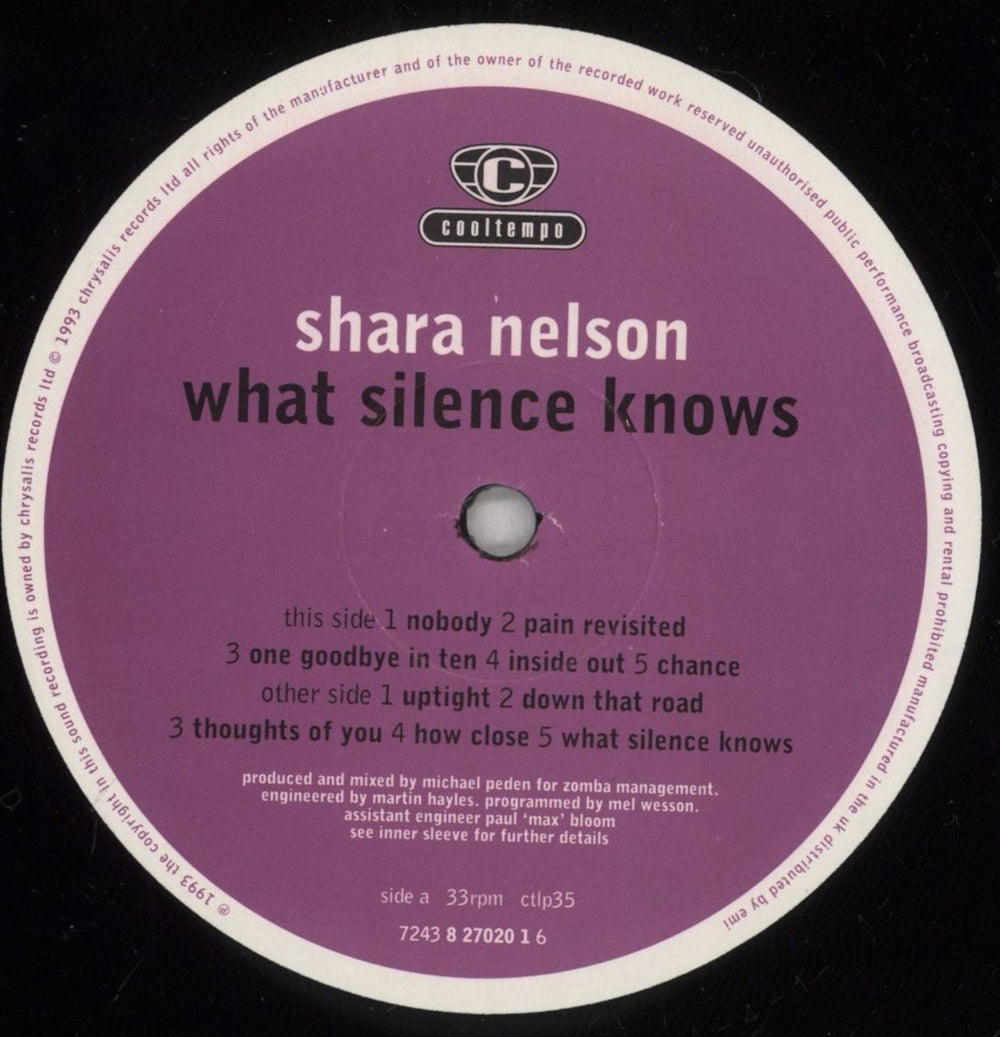 Shara Nelson What Silence Knows + Stickers UK vinyl LP album (LP record) SNLLPWH828376