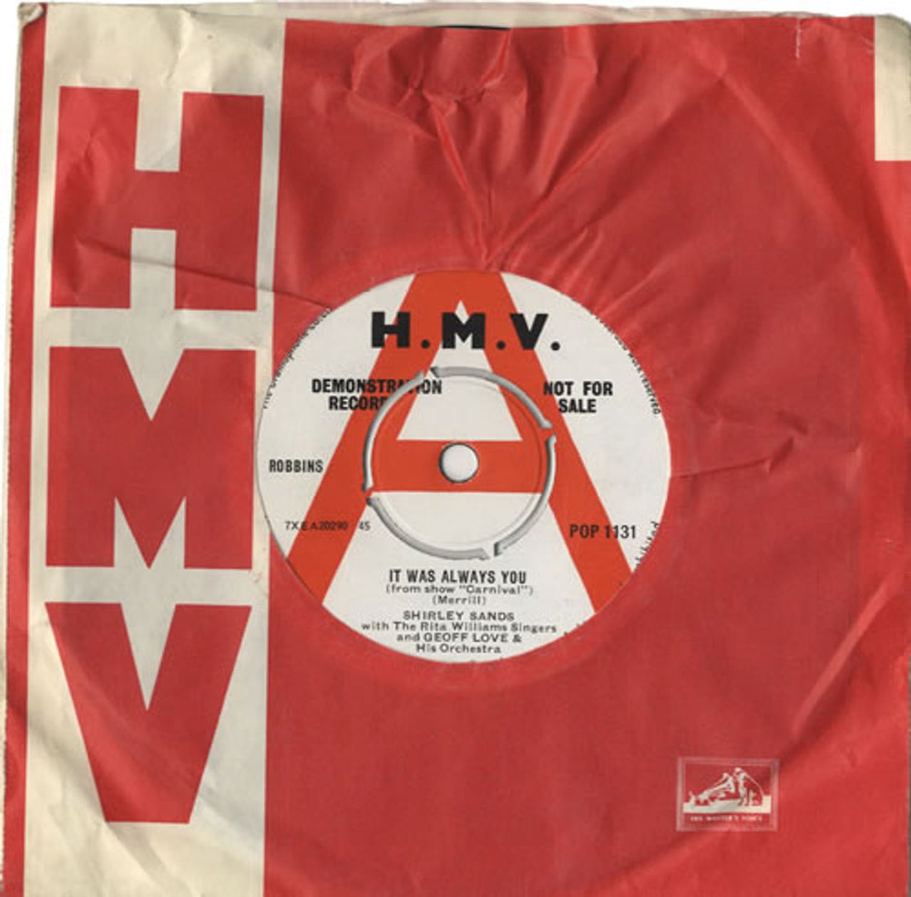 Shirley Sands It Was Always You UK Promo 7" vinyl single (7 inch record / 45) POP1131