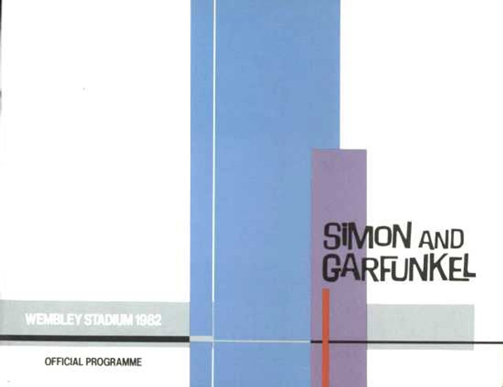 Simon & Garfunkel Wembley Stadium 1982 + Enamel Badge UK tour programme CONCERT PROGRAMME