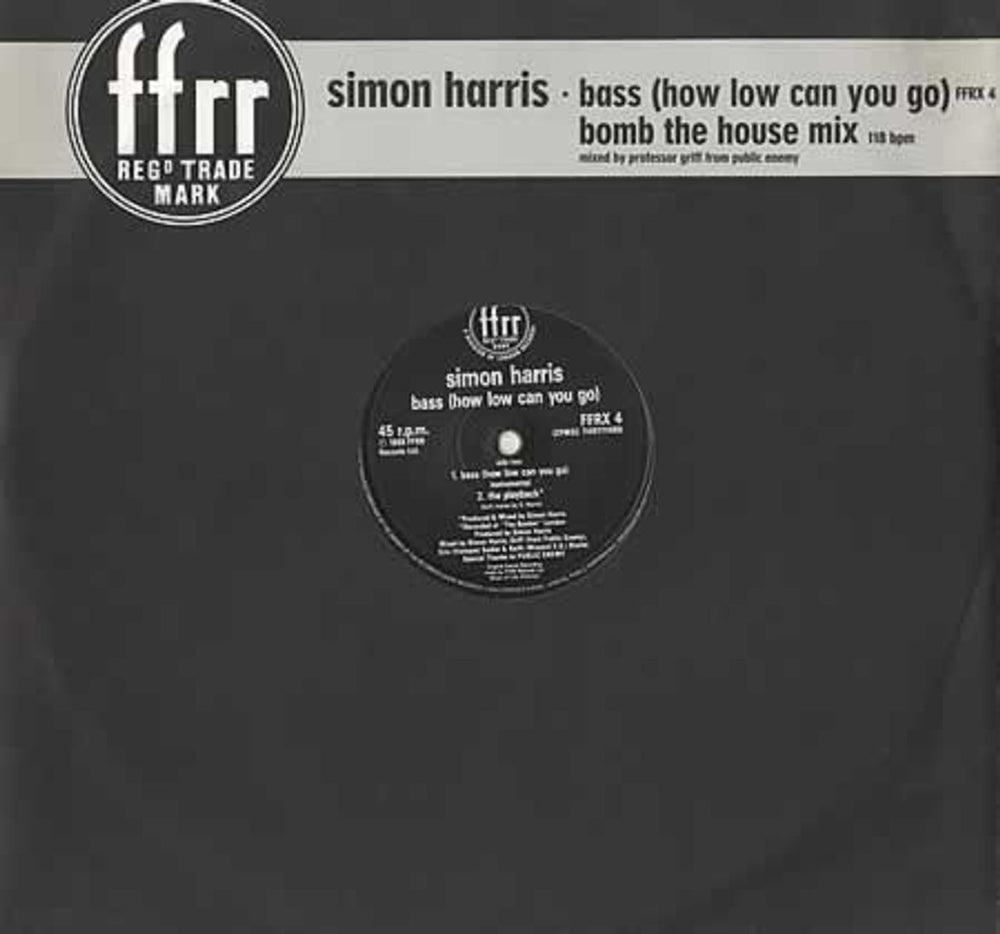 Simon Harris Bass (How Low Can You Go) UK 12" vinyl single (12 inch record / Maxi-single) FFRX4