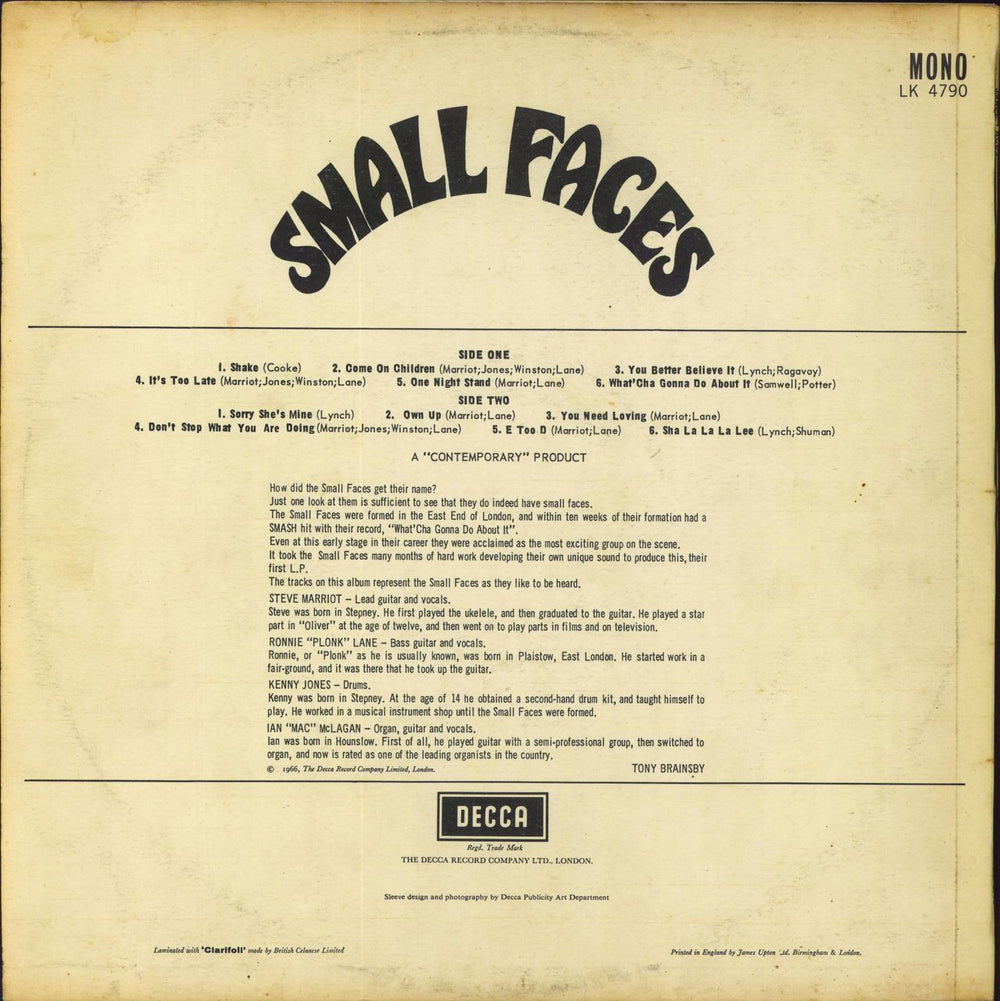 Small Faces Small Faces - 1st - VG UK vinyl LP album (LP record)