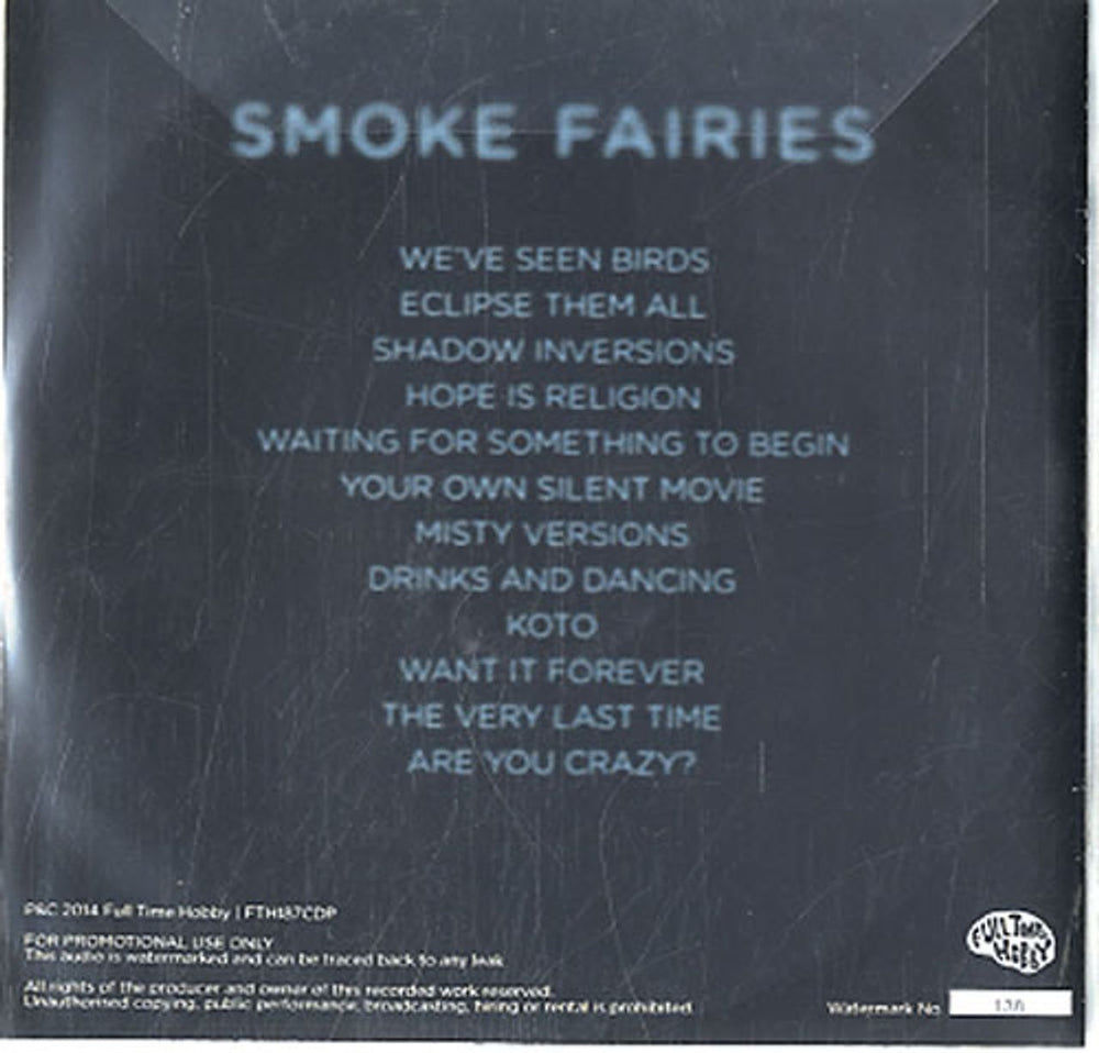 Smoke Fairies Smoke Fairies UK Promo CD-R acetate SXQCRSM629432