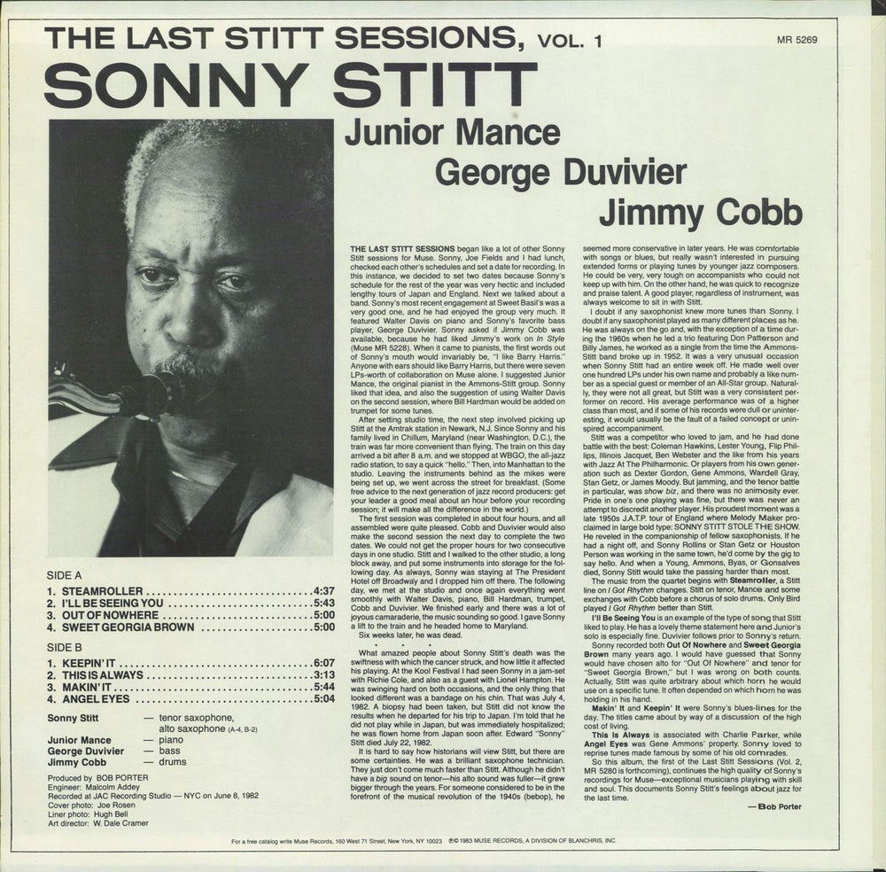 Sonny Stitt The Last Stitt Sessions Volumes 1 & 2 US 2-LP vinyl record set (Double LP Album)