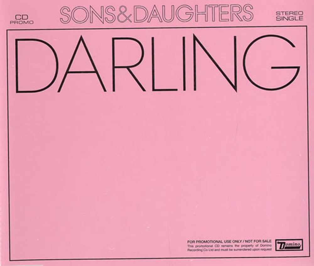 Sons And Daughters Darling UK Promo CD-R acetate RUG271CDP