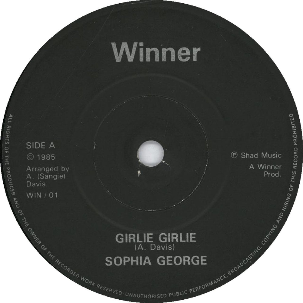 Sophia George Girlie Girlie - Black labels UK 7" vinyl single (7 inch record / 45) WIN/01