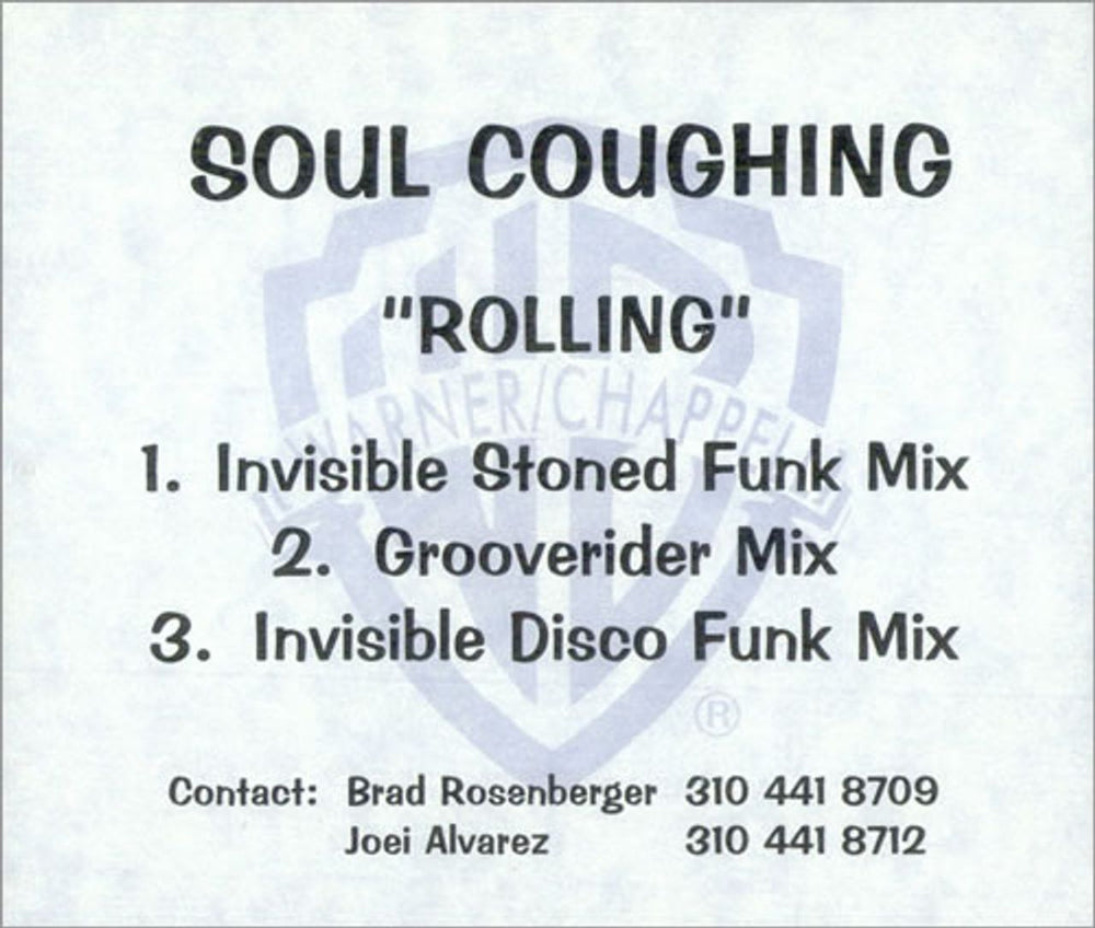 Soul Coughing Rolling - Remixes US Promo CD-R acetate CDR-ACETATE