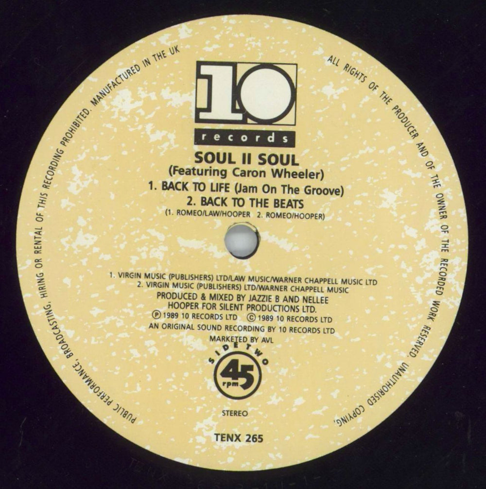 Soul II Soul Back To Life + Sleeve UK 12" vinyl single (12 inch record / Maxi-single) STS12BA819519