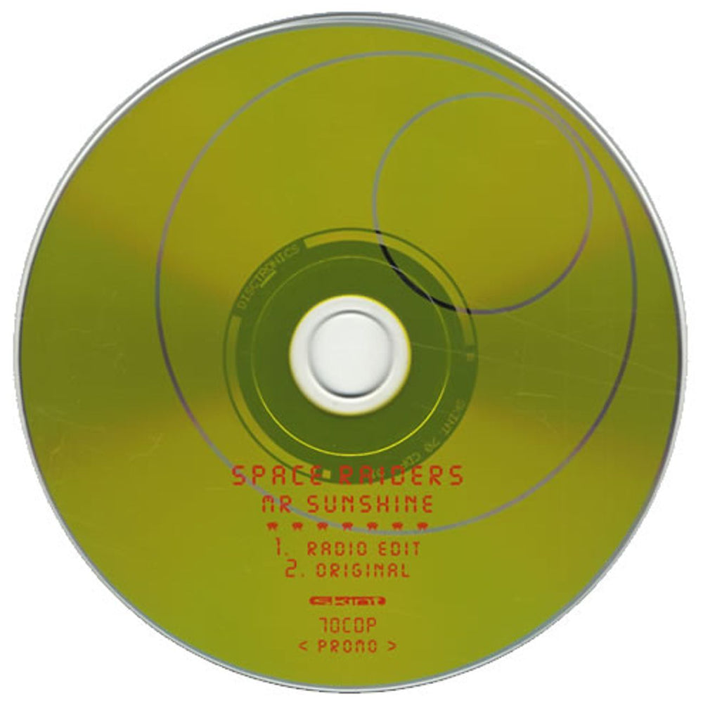 Space Raiders Mr Sunshine UK Promo CD single (CD5 / 5") 70CDP