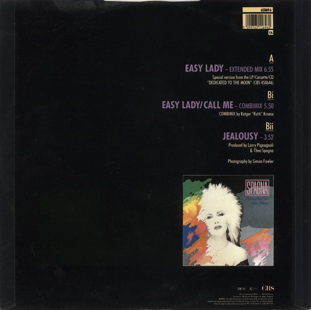 Spagna Easy Lady - Extended Remix UK 12" vinyl single (12 inch record / Maxi-single) 5099765116960