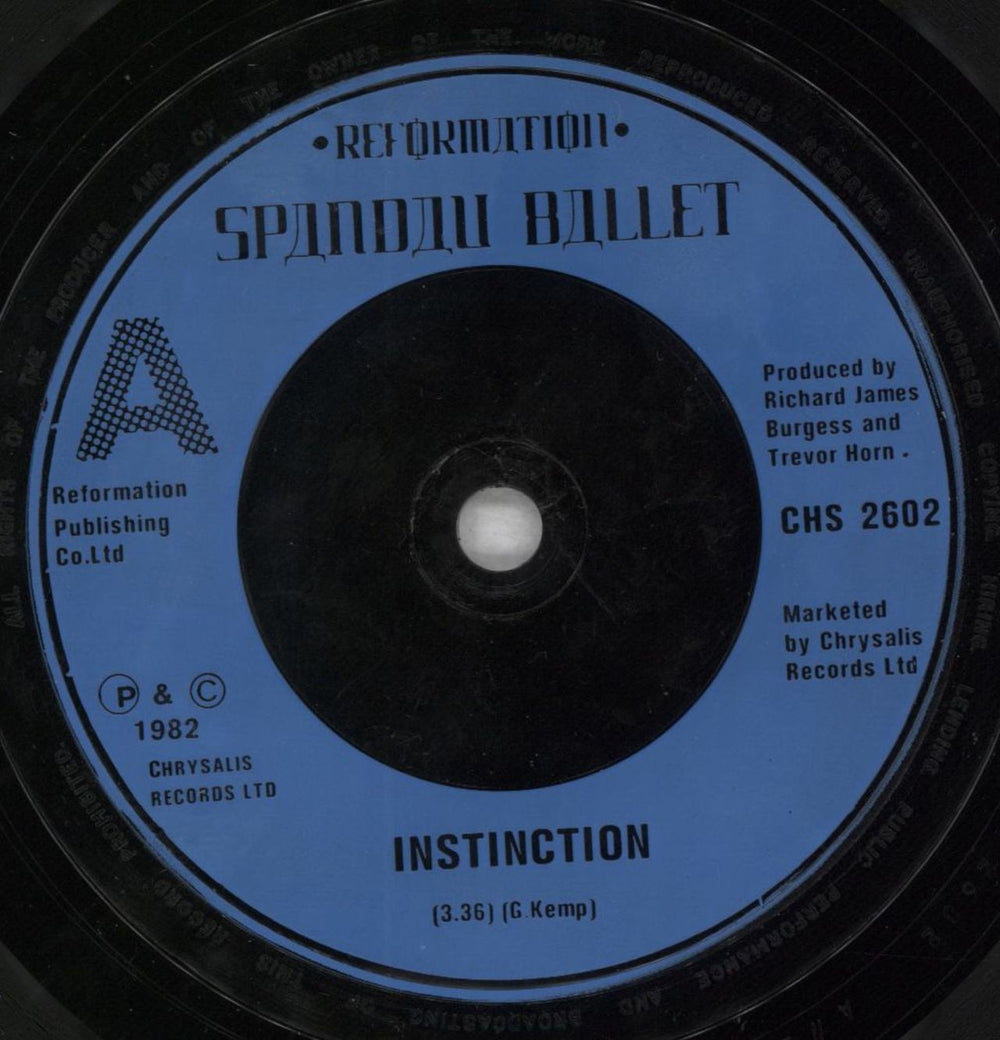 Spandau Ballet Instinction - P/S UK 7" vinyl single (7 inch record / 45) SPB07IN826172